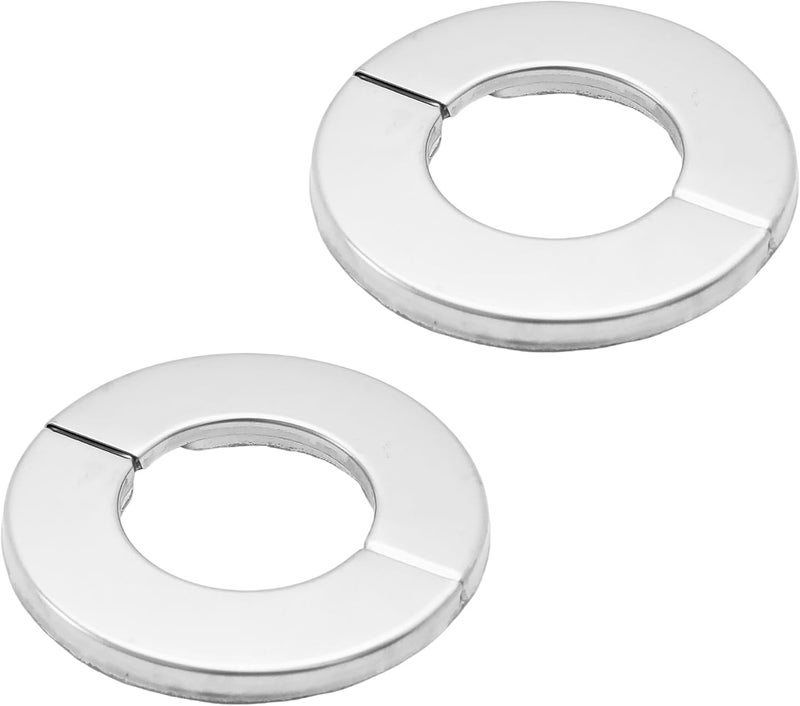 bociloy قطعتان 1-1/4"/32 مم من الفولاذ المقاوم للصدأ 304 حافة جدار مقسومة، غطاء لوحة دائرية لأنبوب، طوق أنبوب ماء ذاتي اللصق للمطبخ والحمام وغرفة الغسيل، حلقة تزيينية للسباكة - Image 1